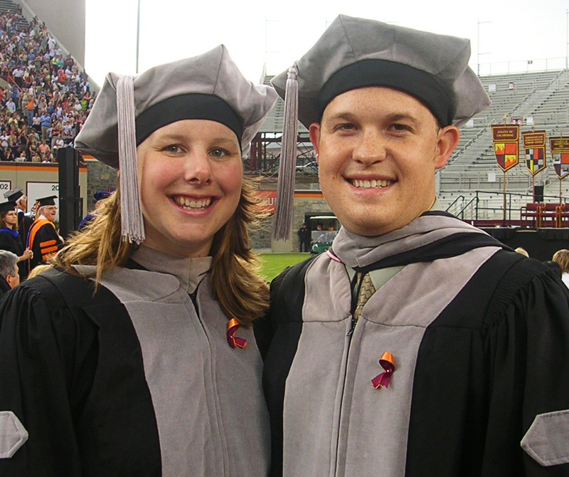 Bart Kite (DVM '07) and Stacie Crain Kite (DVM '07) at graduation