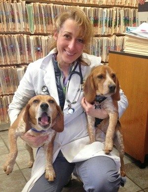 Krista Magnifico (DVM '05) with dogs