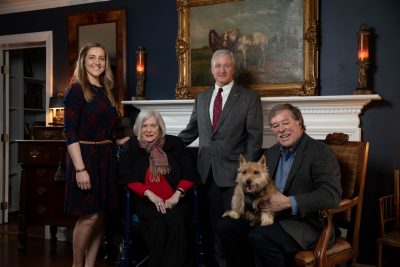 Emily Schaefer, Shelley Duke, Michael Erskine, and Phil Duke at the Dukes’ home in Middleburg, Virginia, in February