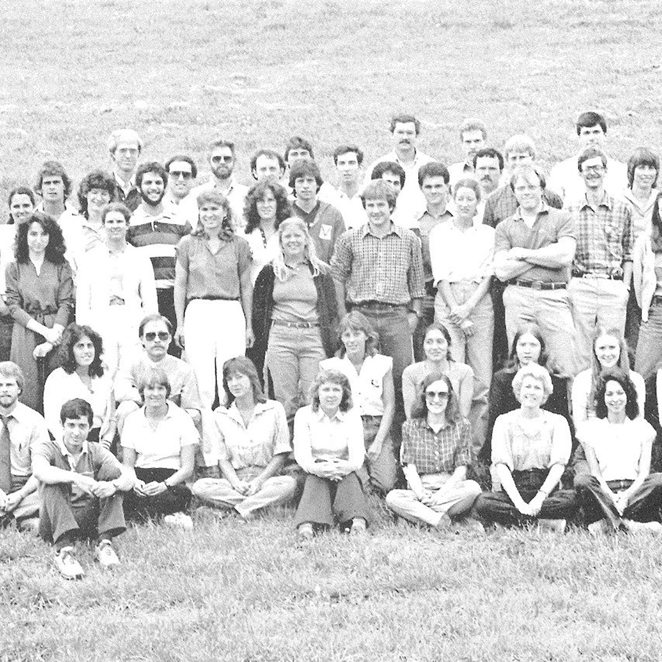 Black and white photo of the first veterinary class.
