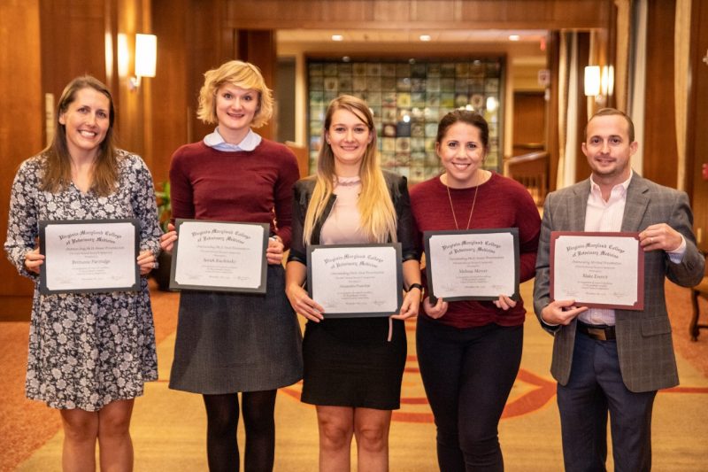 2019 Research Symposium award winners (from left): Brittanie Patridge, Sarah Kuchinsky, Alessandra Franchini, Melissa Mercer, and Blake Everett
