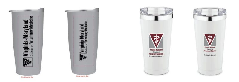 Before and after branded tumblers