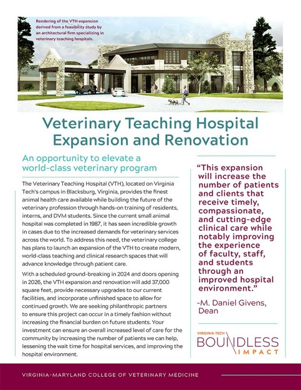Veterinary Teaching Hospital Exansion and Renovation information sheet
