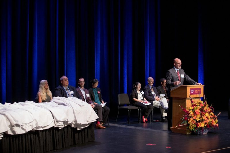 Dean Givens speaks at the White Coat Ceremony for the DVM Class of 2026.