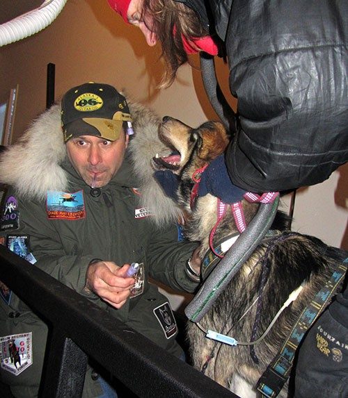 Michael Davis with dog sled